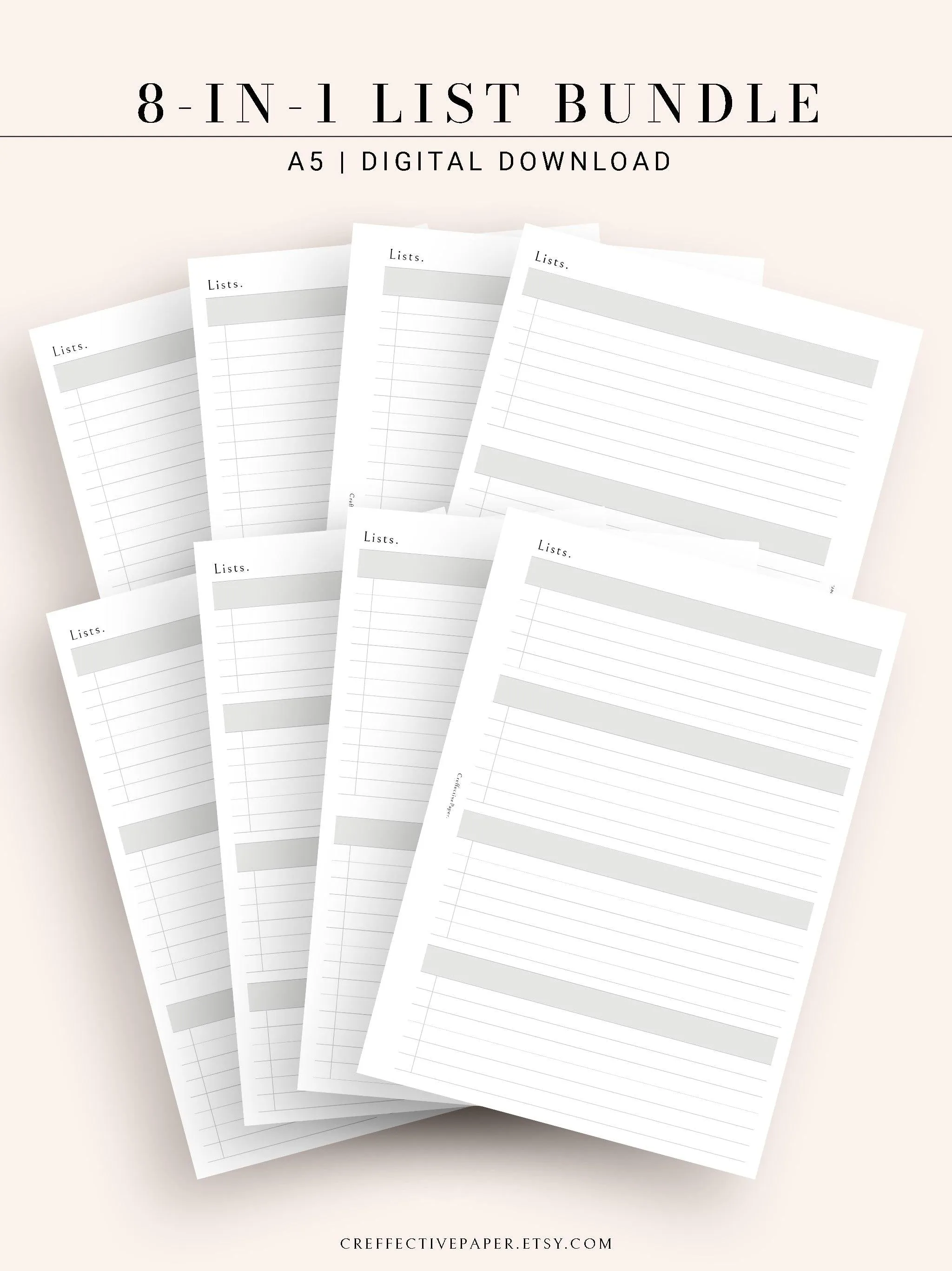 N107 | Checklist Bundle Template to Personalize Category