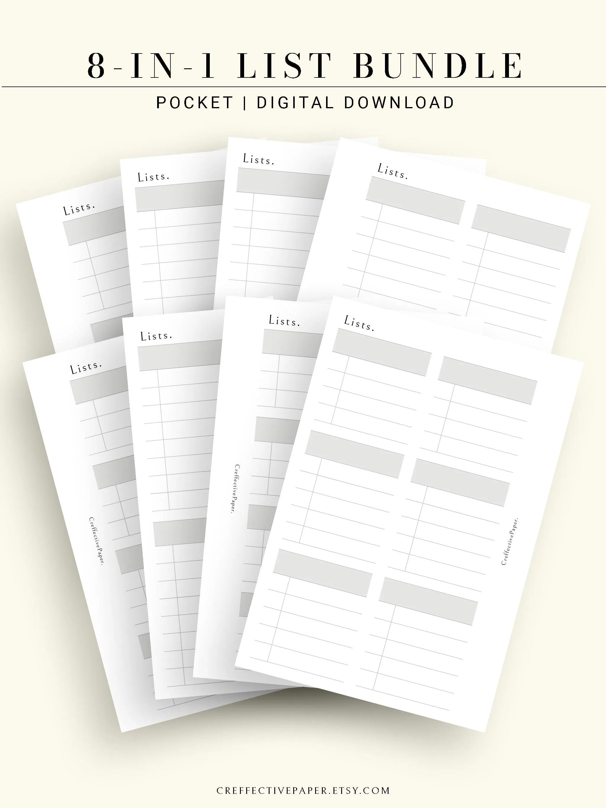 N107 | Checklist Bundle Template to Personalize Category