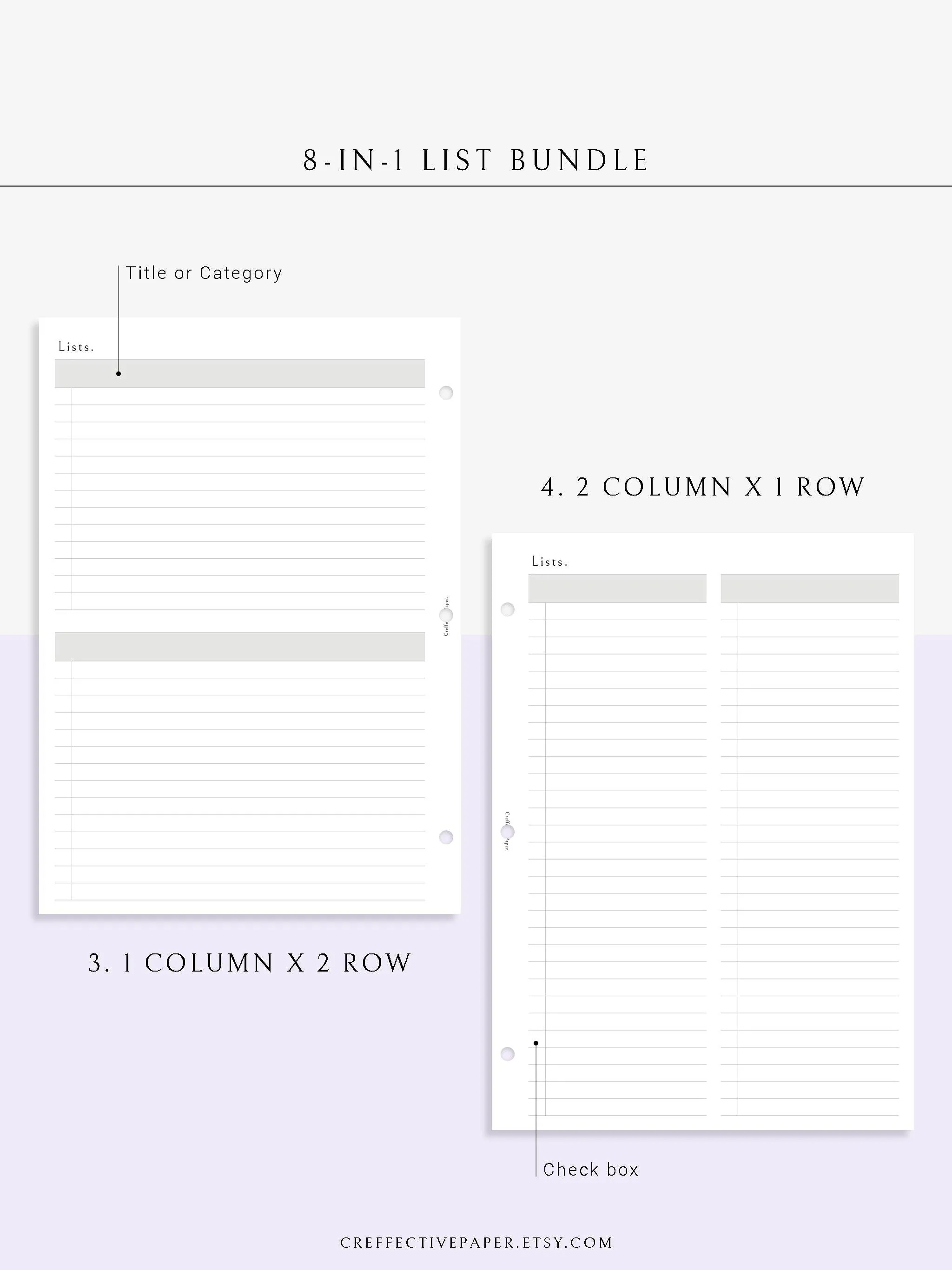 N107 | Checklist Bundle Template to Personalize Category