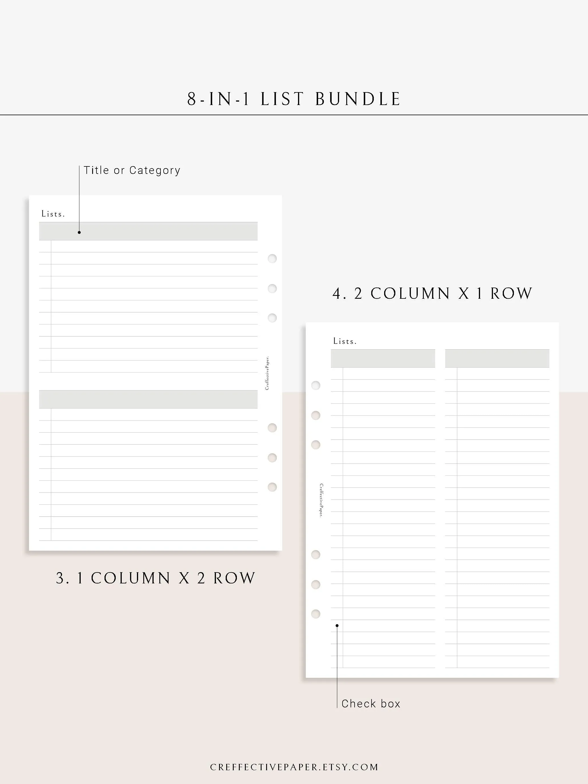 N107 | Checklist Bundle Template to Personalize Category