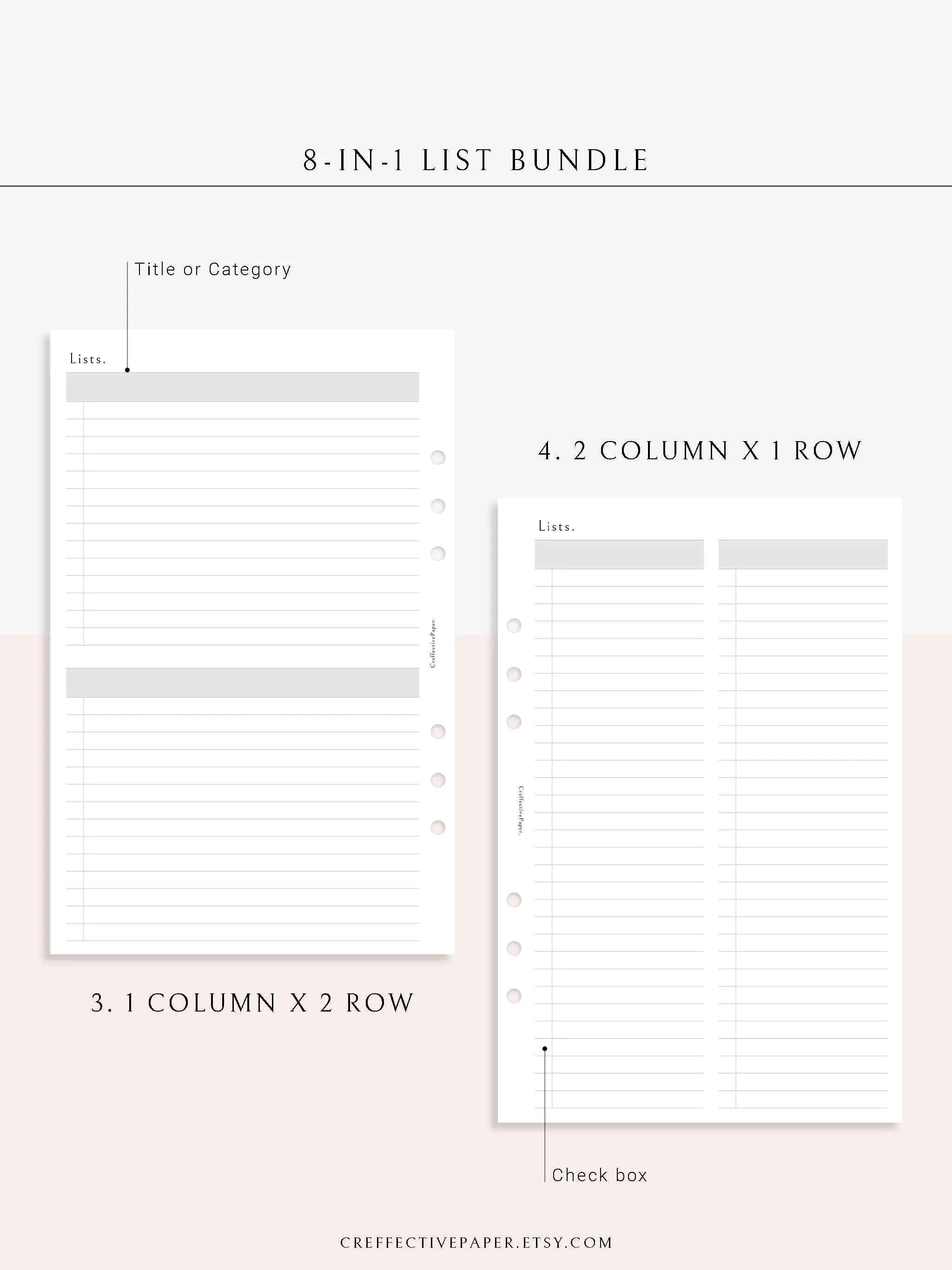 N107 | Checklist Bundle Template to Personalize Category