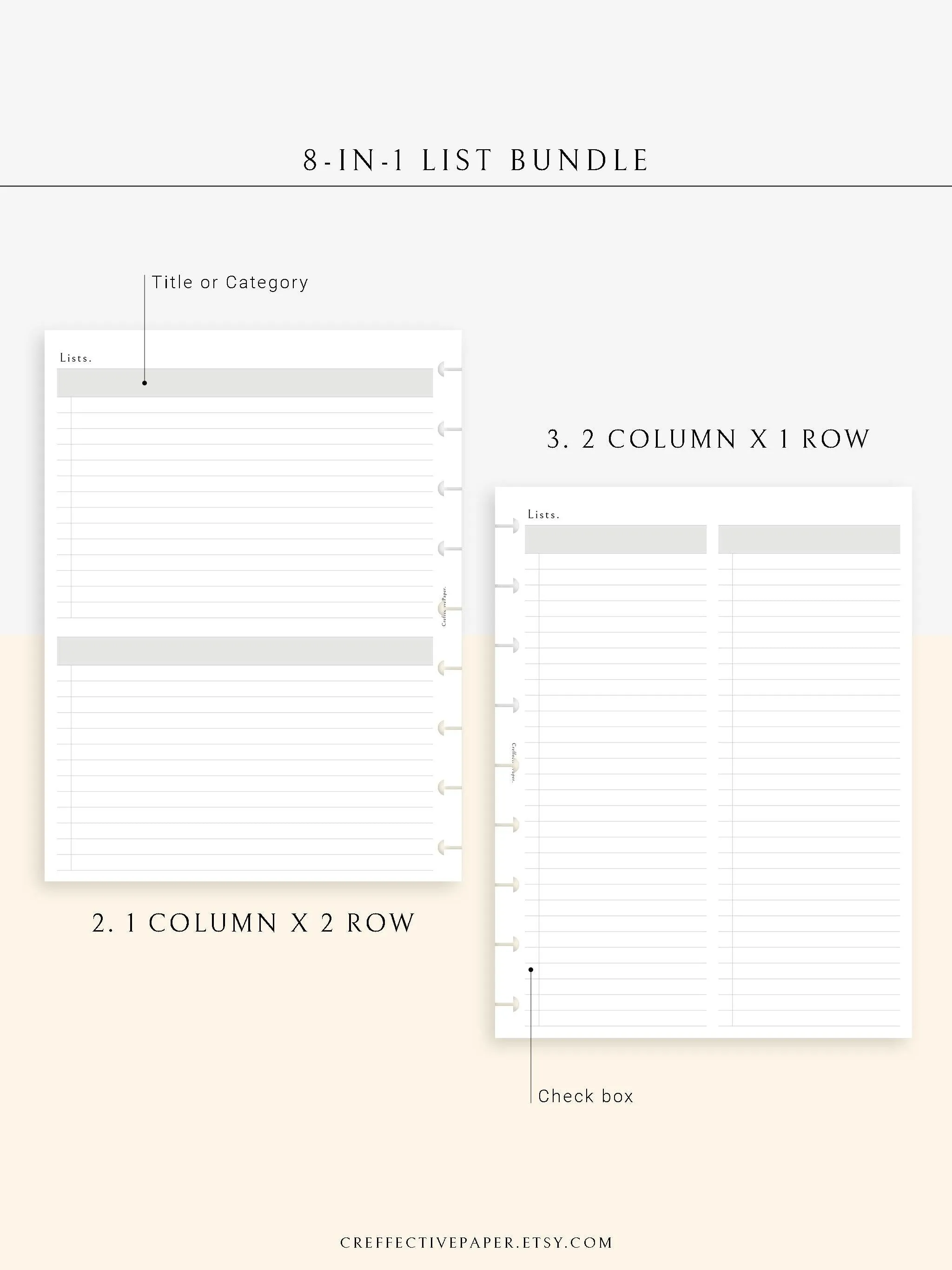 N107 | Checklist Bundle Template to Personalize Category