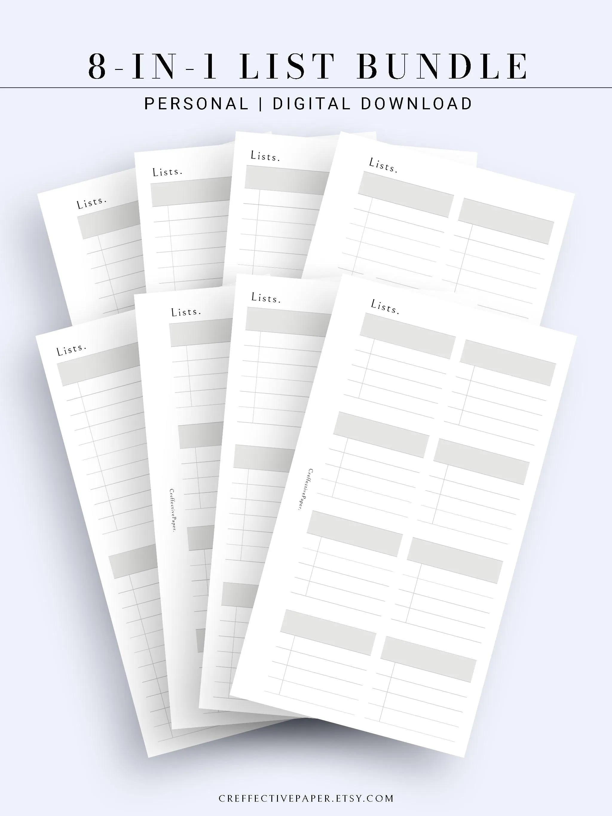 N107 | Checklist Bundle Template to Personalize Category