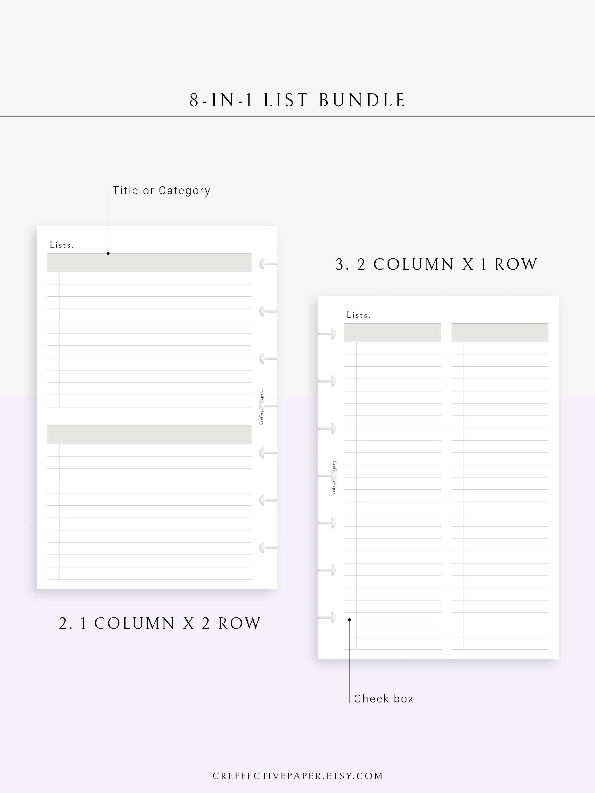 N107 | Checklist Bundle Template to Personalize Category