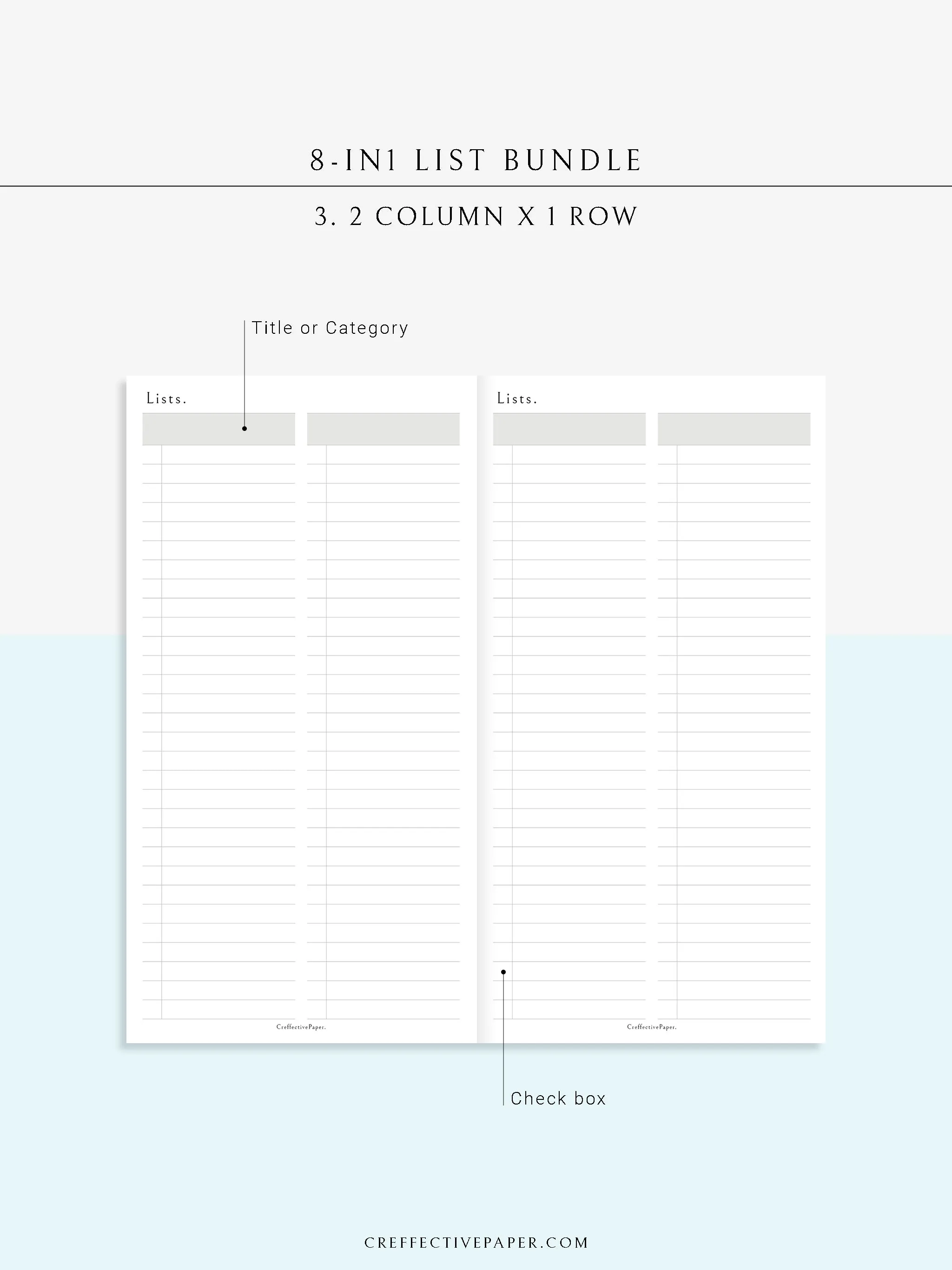 N107 | Checklist Bundle Template to Personalize Category