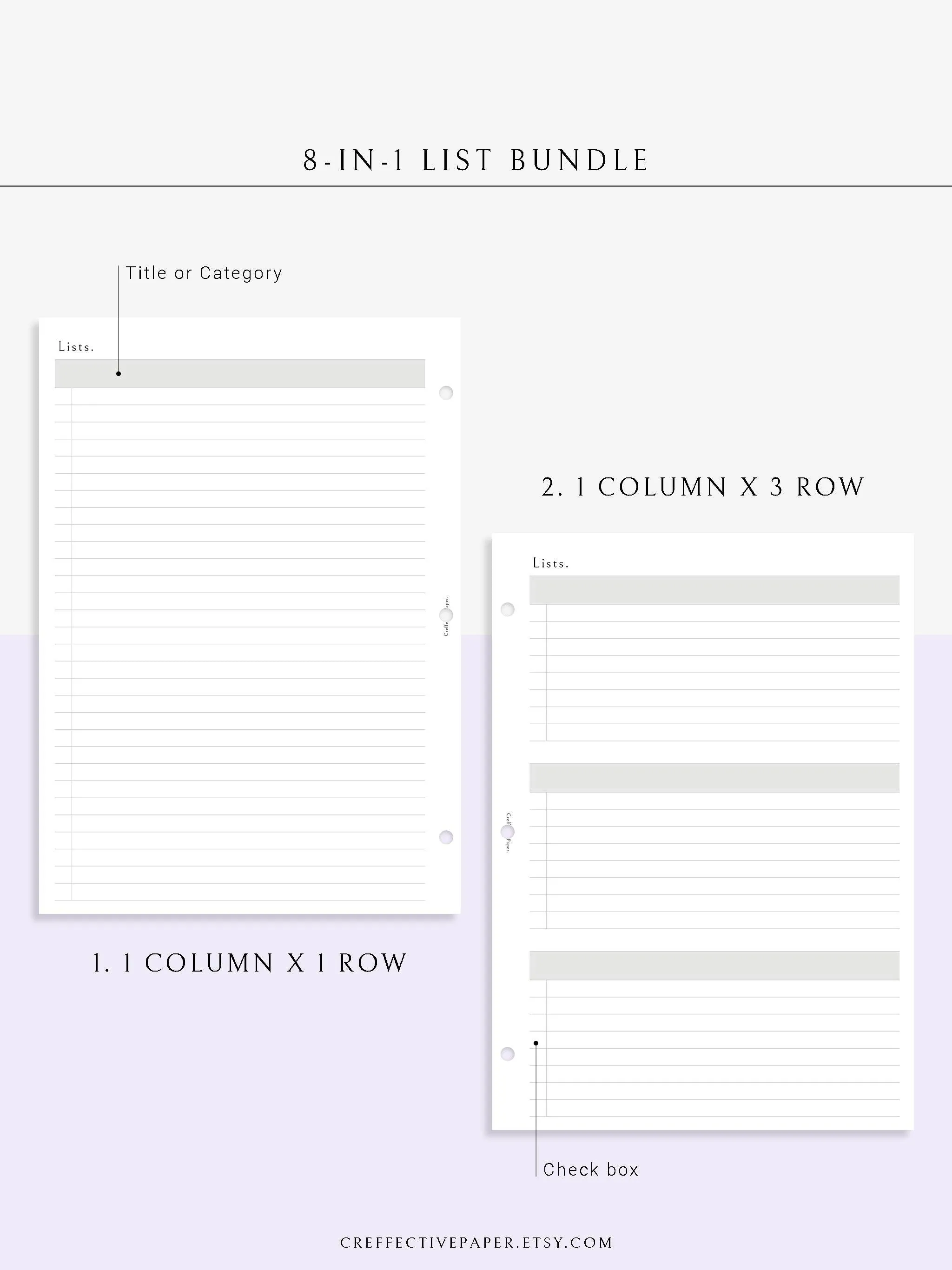 N107 | Checklist Bundle Template to Personalize Category