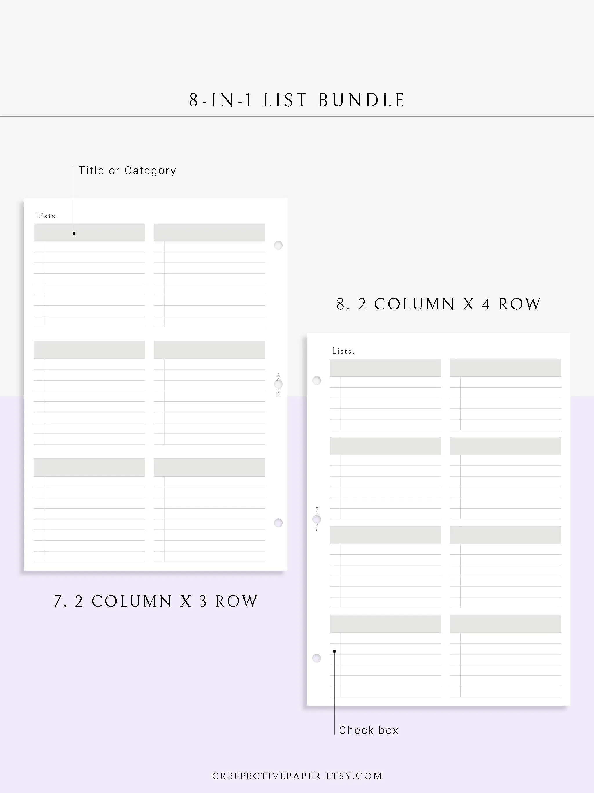 N107 | Checklist Bundle Template to Personalize Category