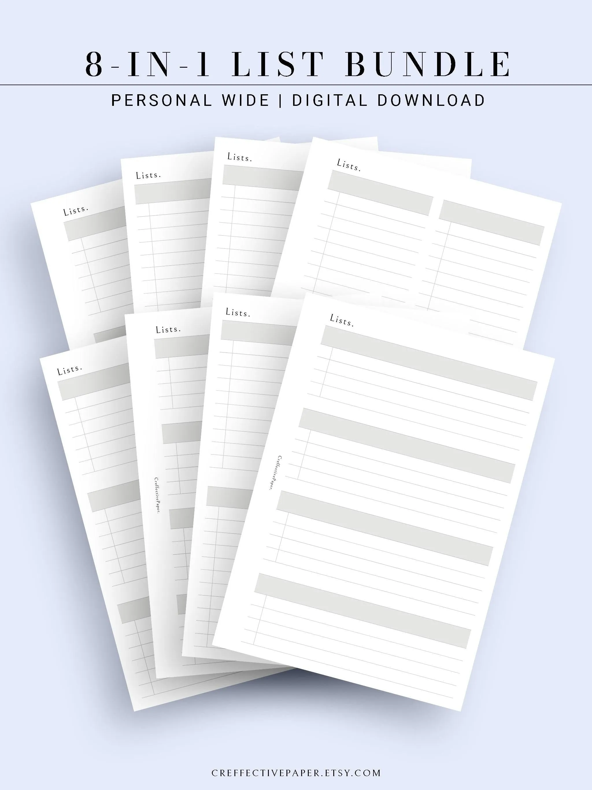 N107 | Checklist Bundle Template to Personalize Category