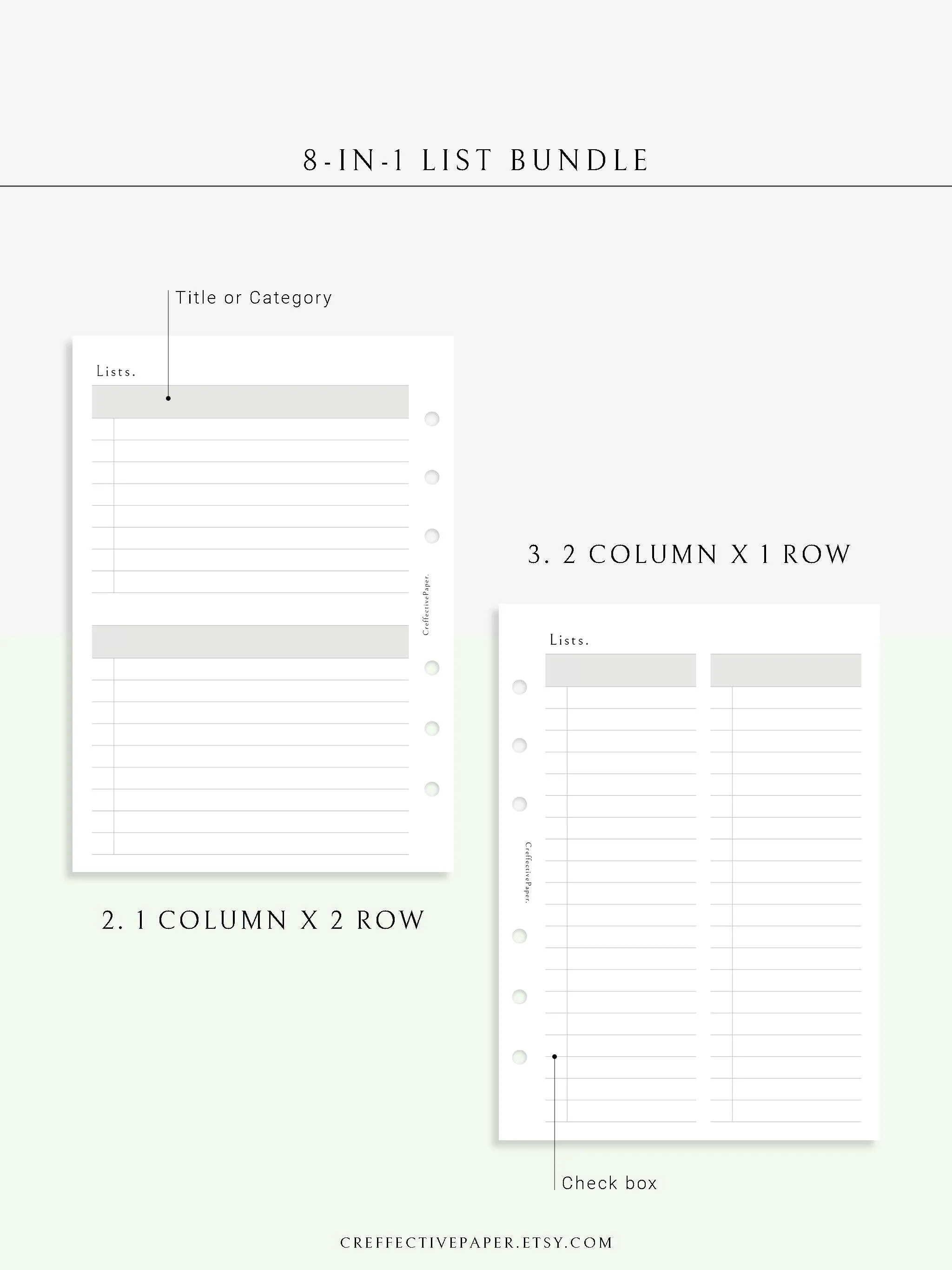 N107 | Checklist Bundle Template to Personalize Category