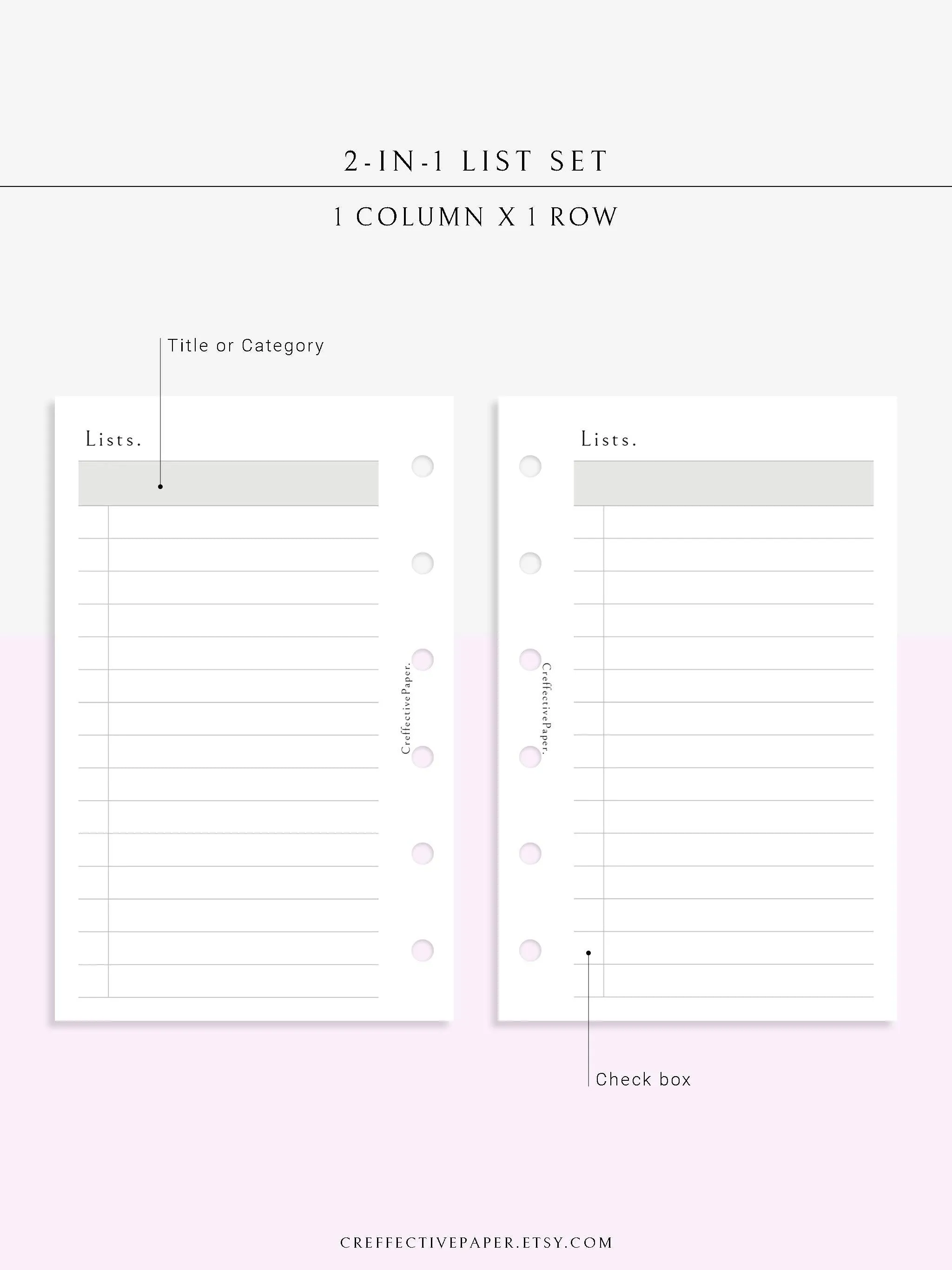 N107 | Checklist Bundle Template to Personalize Category