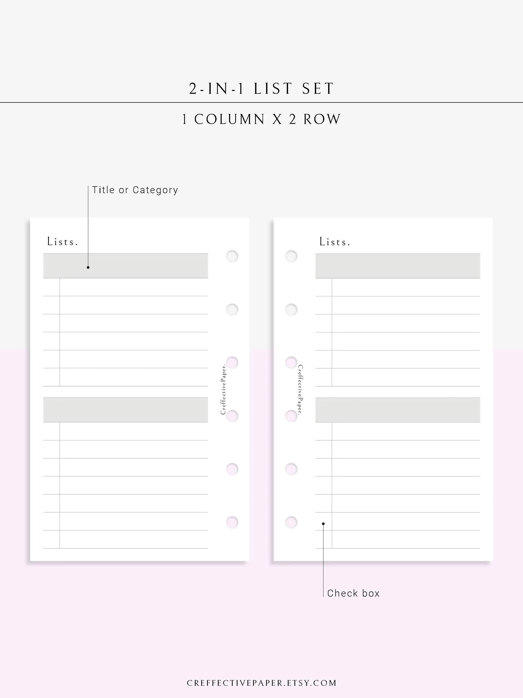 N107 | Checklist Bundle Template to Personalize Category