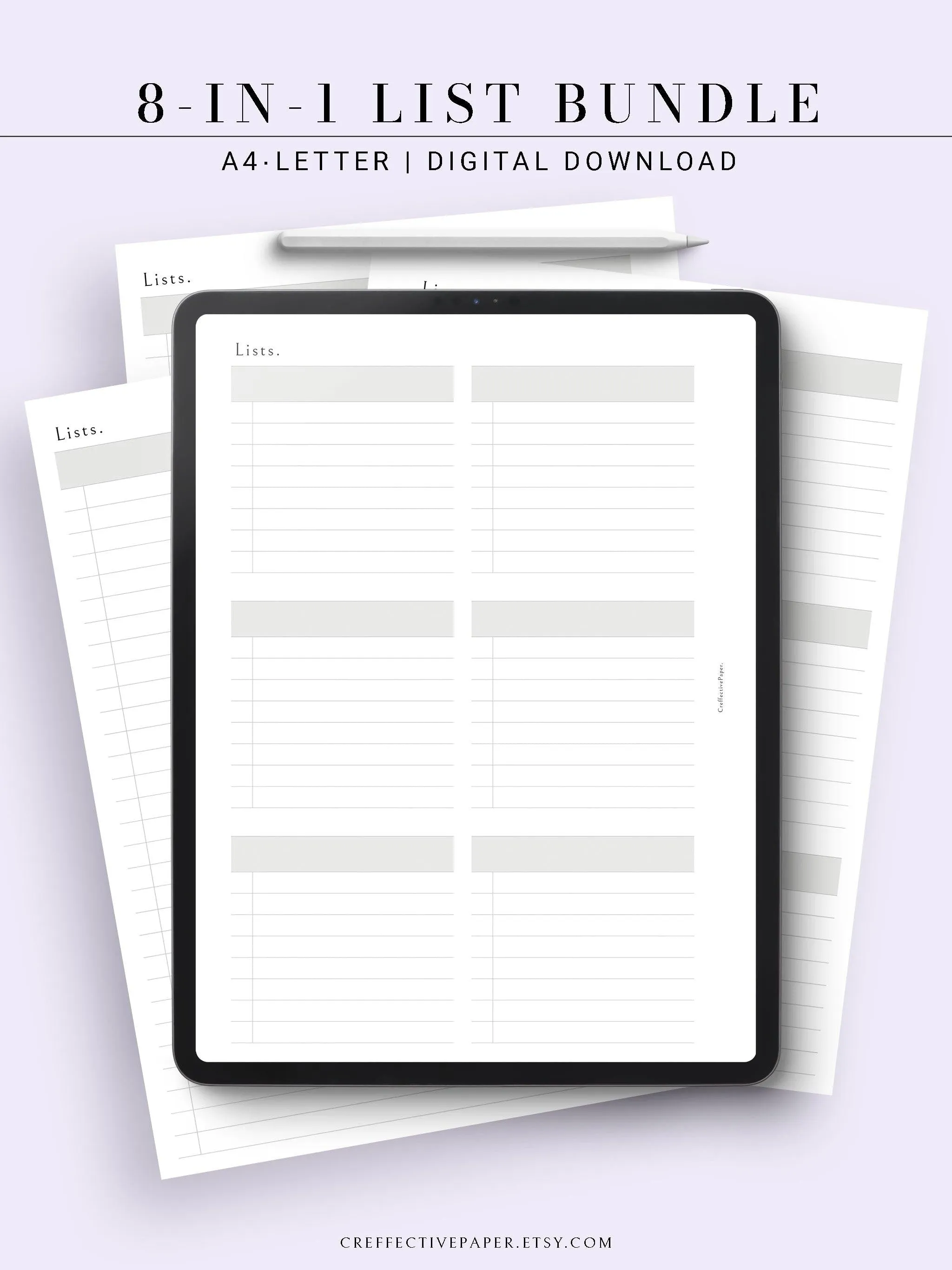 N107 | Checklist Bundle Template to Personalize Category