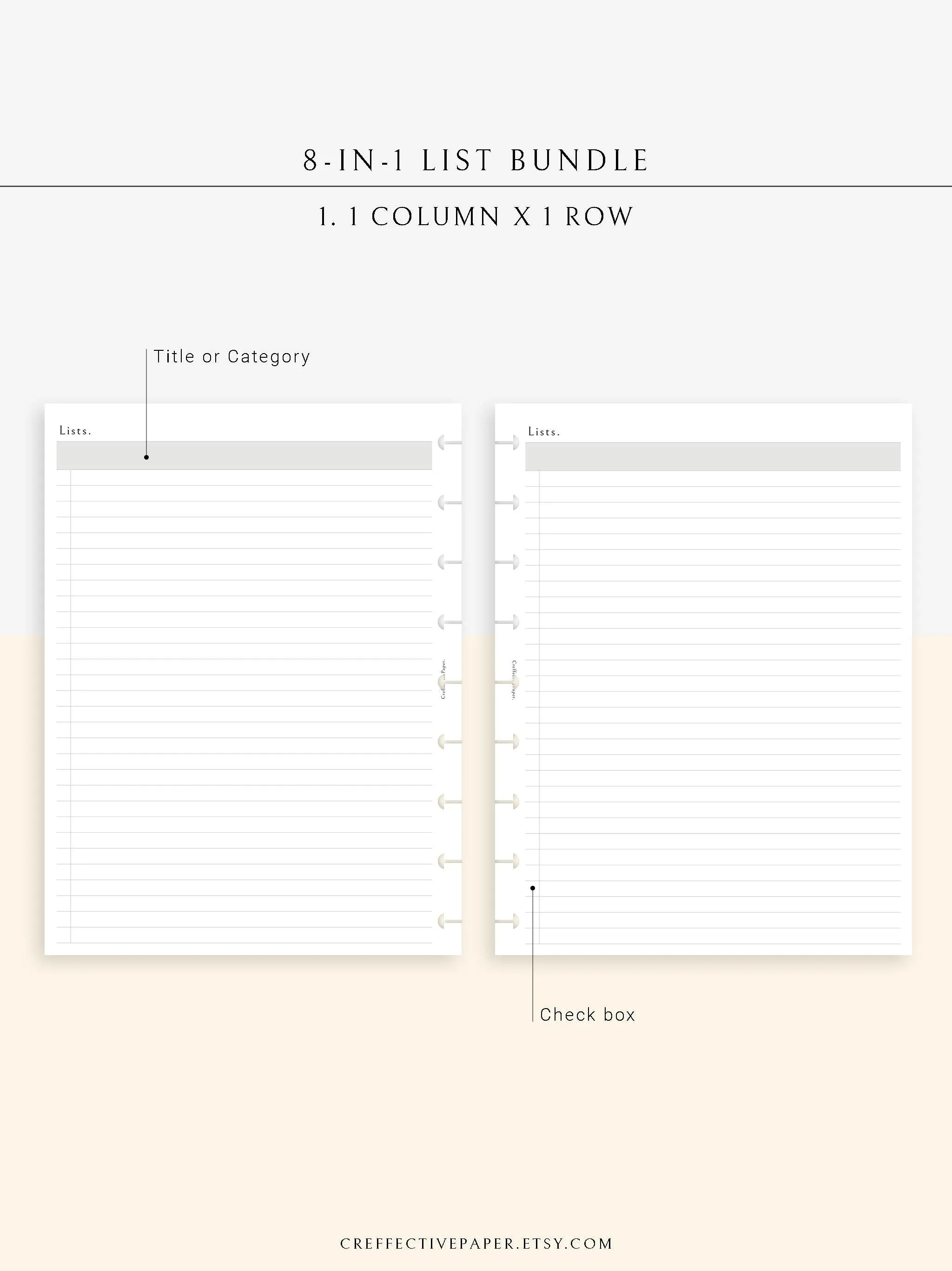 N107 | Checklist Bundle Template to Personalize Category