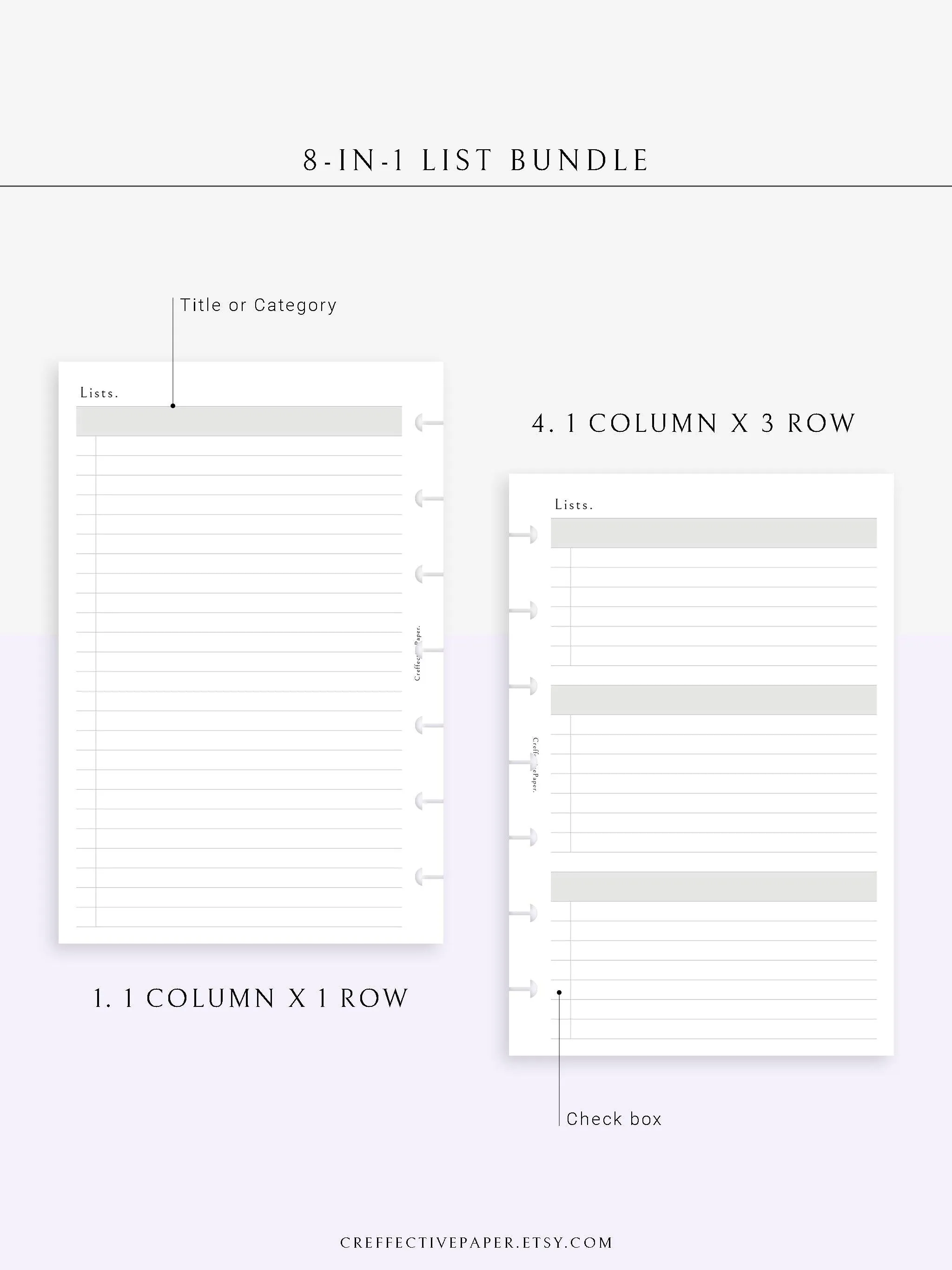 N107 | Checklist Bundle Template to Personalize Category