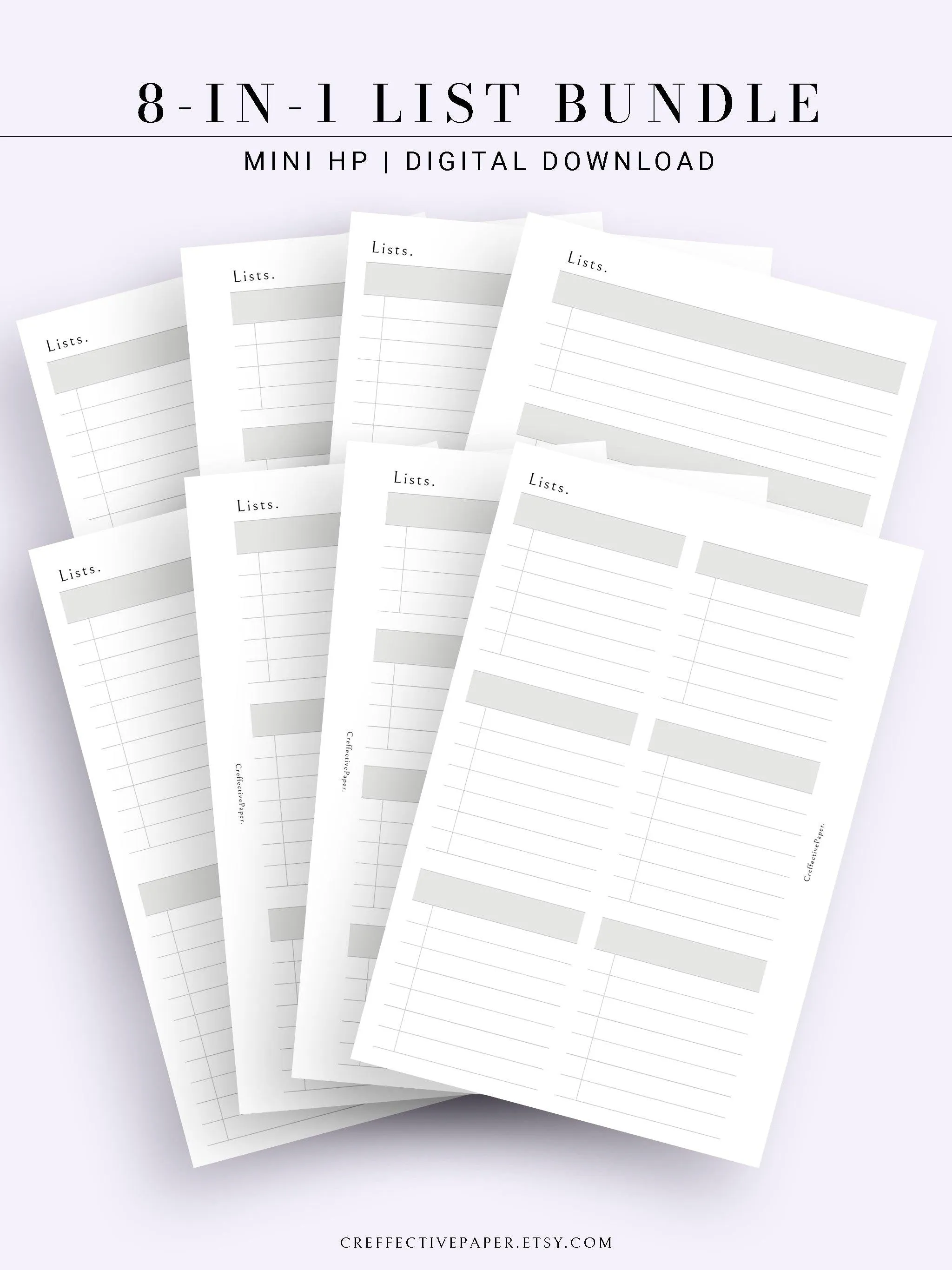 N107 | Checklist Bundle Template to Personalize Category