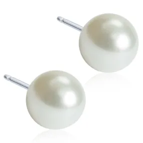 NATURAL TITANIUM Pearl 8 mm - Skin Friendly Earrings Ireland