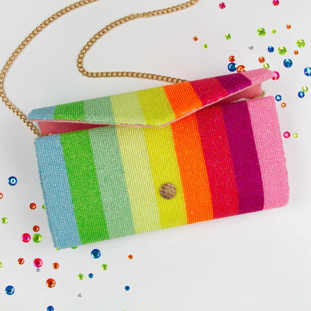 Neon Rainbow Mrs Clutch Bag (ENV)