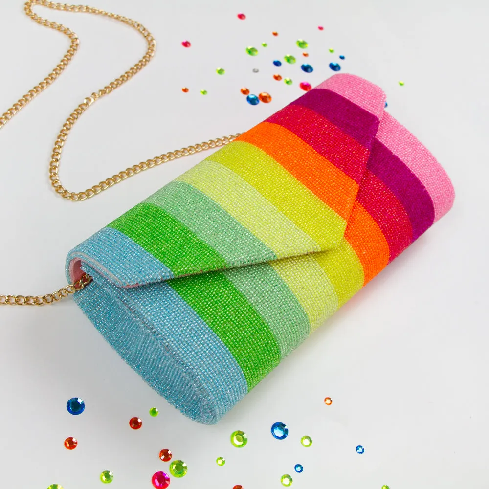 Neon Rainbow Mrs Clutch Bag (ENV)