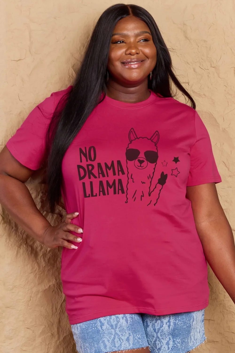 NO DRAMA LLAMA Graphic Cotton Tee