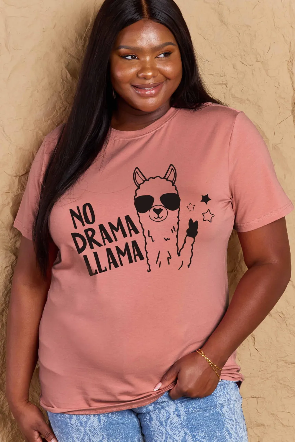 NO DRAMA LLAMA Graphic Cotton Tee