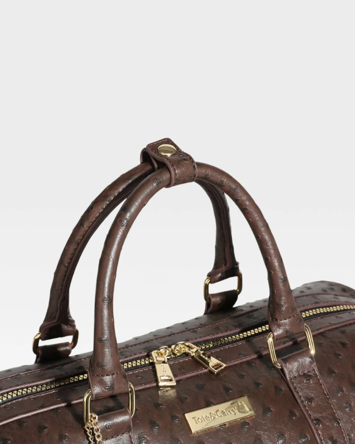 Ostrich Duffle Bag in Brown