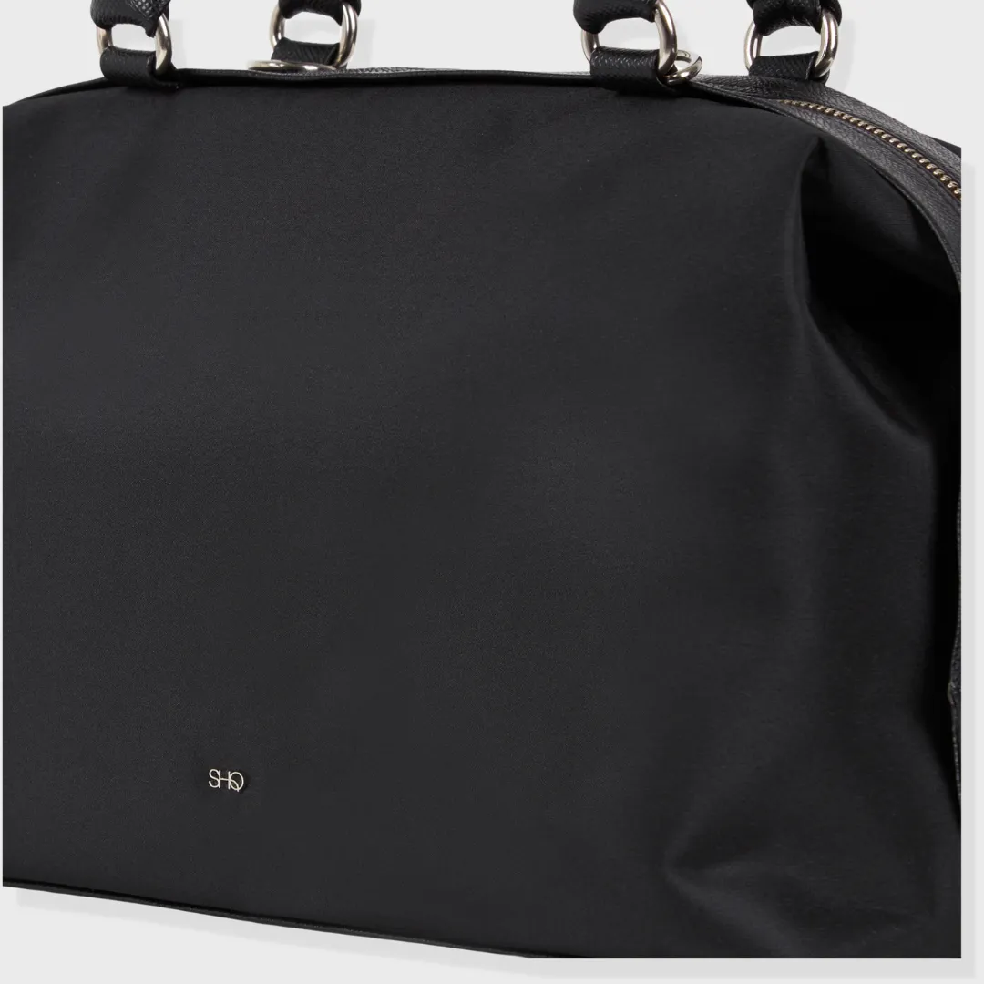 PARIS NYLON HAND & SLING BAG BLACK