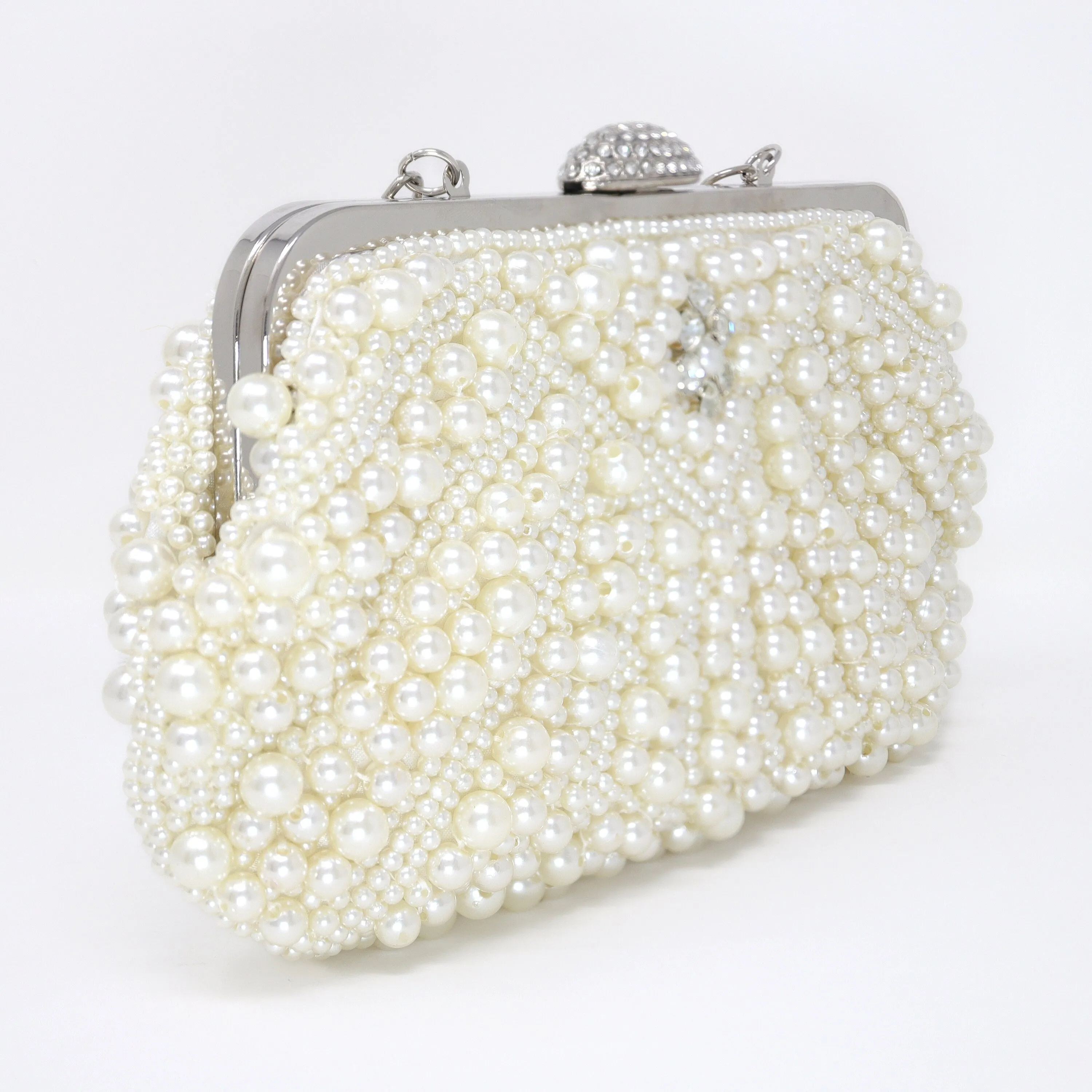 Pearl Floral Rhinestones Wedding Bag, Statement Bag, Evening Clutch, Wedding Clutch, Bridal Clutch, Bridal Cross body bag.