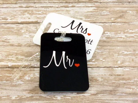 Personalized Set of Mr. and Mrs. Luggage Tags