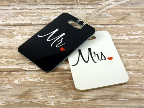 Personalized Set of Mr. and Mrs. Luggage Tags