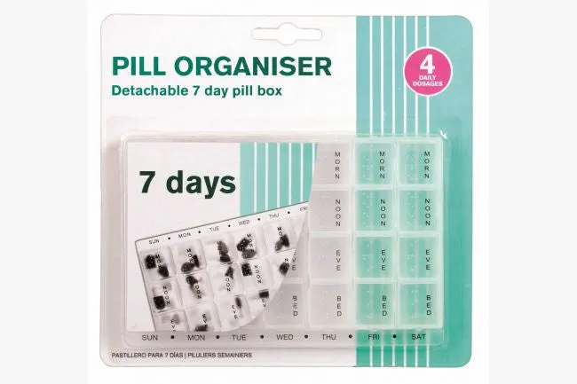 Pill Box Organiser 7 Days/ 4 Weeks