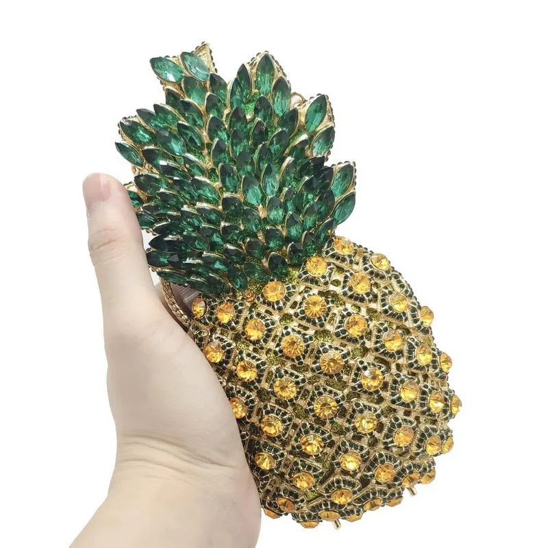 Pineapple Rhinestone Purse Diamond Clutch Bag For Women