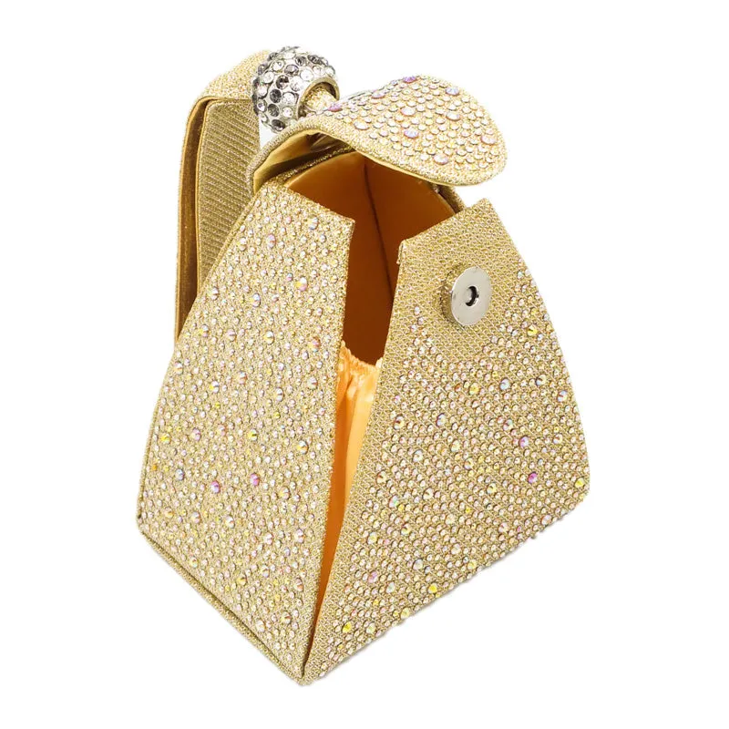 Polyester Pyramid Style Vintage Diamond Bridal Wedding Purse And Multi Function Bag