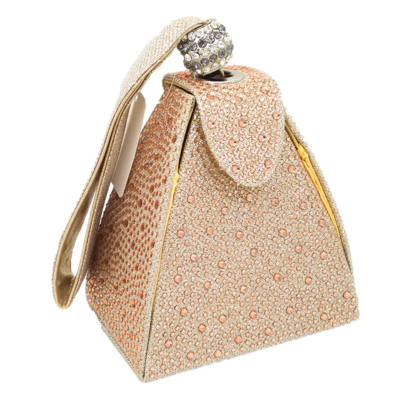 Polyester Pyramid Style Vintage Diamond Bridal Wedding Purse And Multi Function Bag