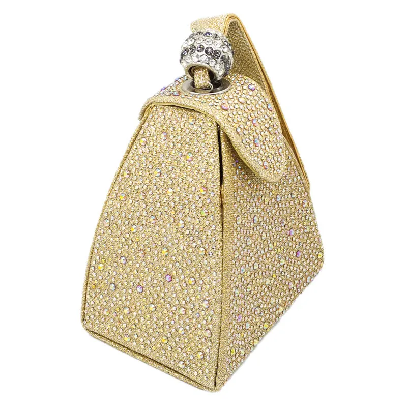 Polyester Pyramid Style Vintage Diamond Bridal Wedding Purse And Multi Function Bag