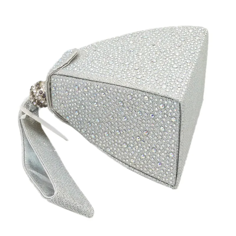 Polyester Pyramid Style Vintage Diamond Bridal Wedding Purse And Multi Function Bag