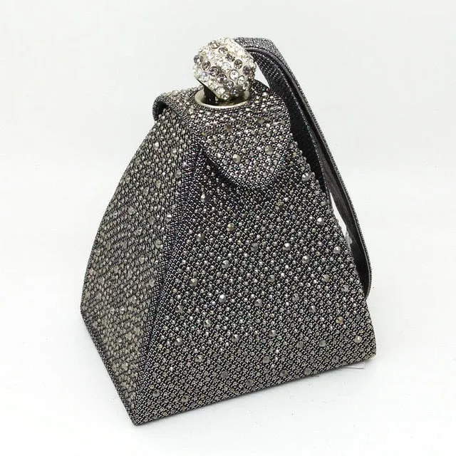 Polyester Pyramid Style Vintage Diamond Bridal Wedding Purse And Multi Function Bag