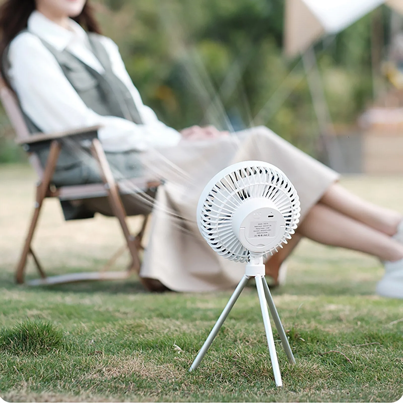 Portable Rechargeable Power Bank Fan Light