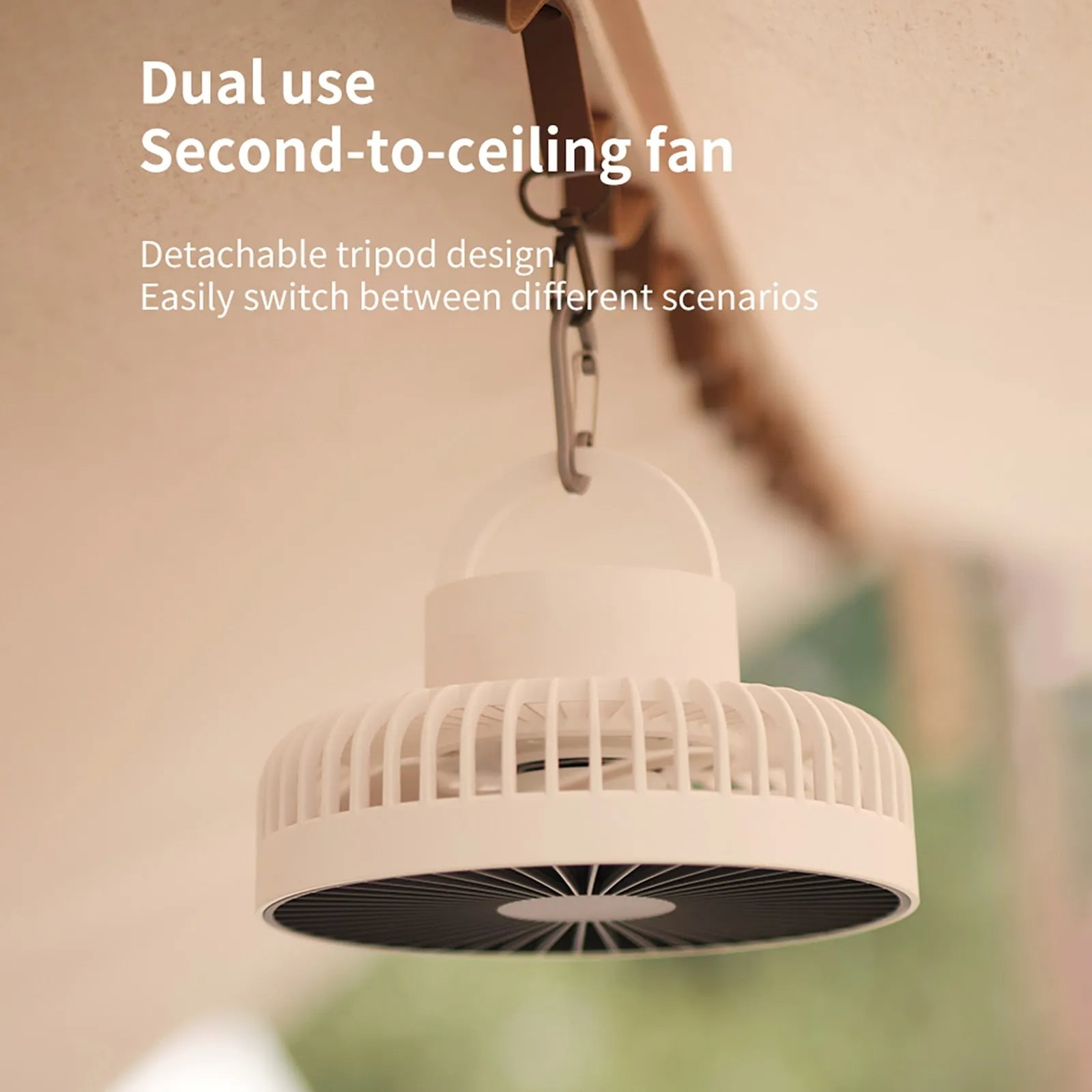 Portable Rechargeable Power Bank Fan Light