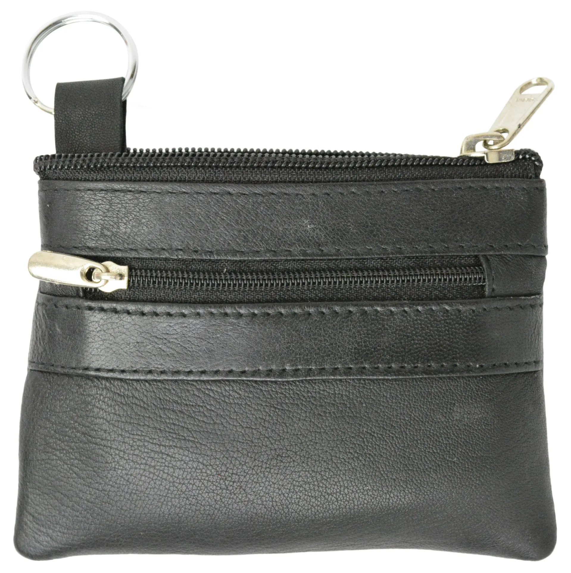 PT003 Genuine Leather Change Purse with Key Ring