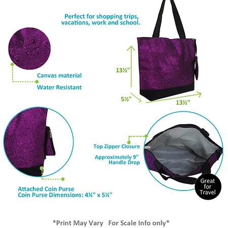 Purple Glitter NGIL Canvas Tote Bag