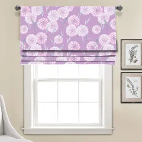 Purple Hydrangea Flower Linen Faux Roman Shade Valance