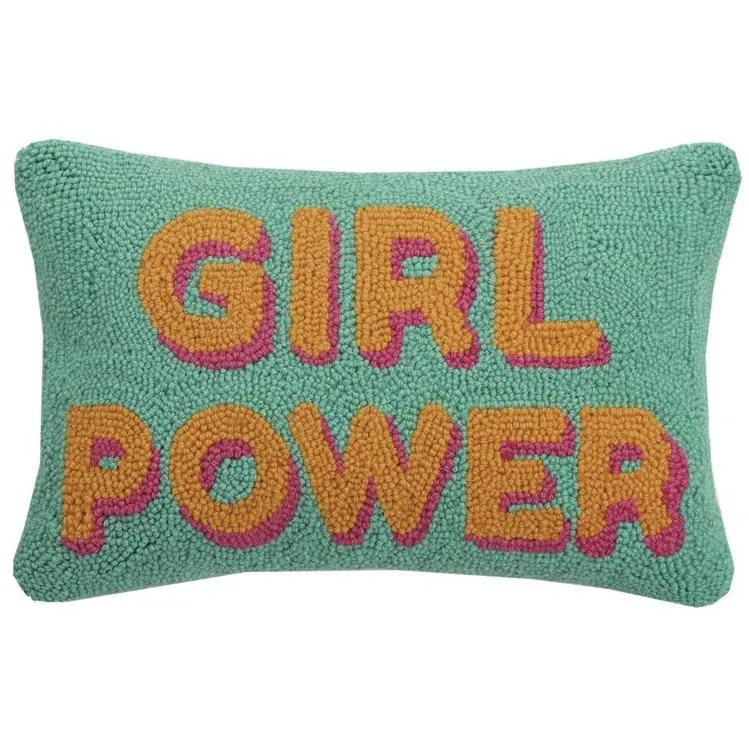 "Girl Power" Hook Pillow - 12" x 18"