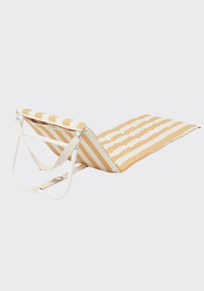 Reclining Beach Chair Mango Bay Golden Mustard Stripe