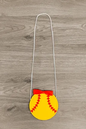 Red & Yellow Baseball Circle Purse