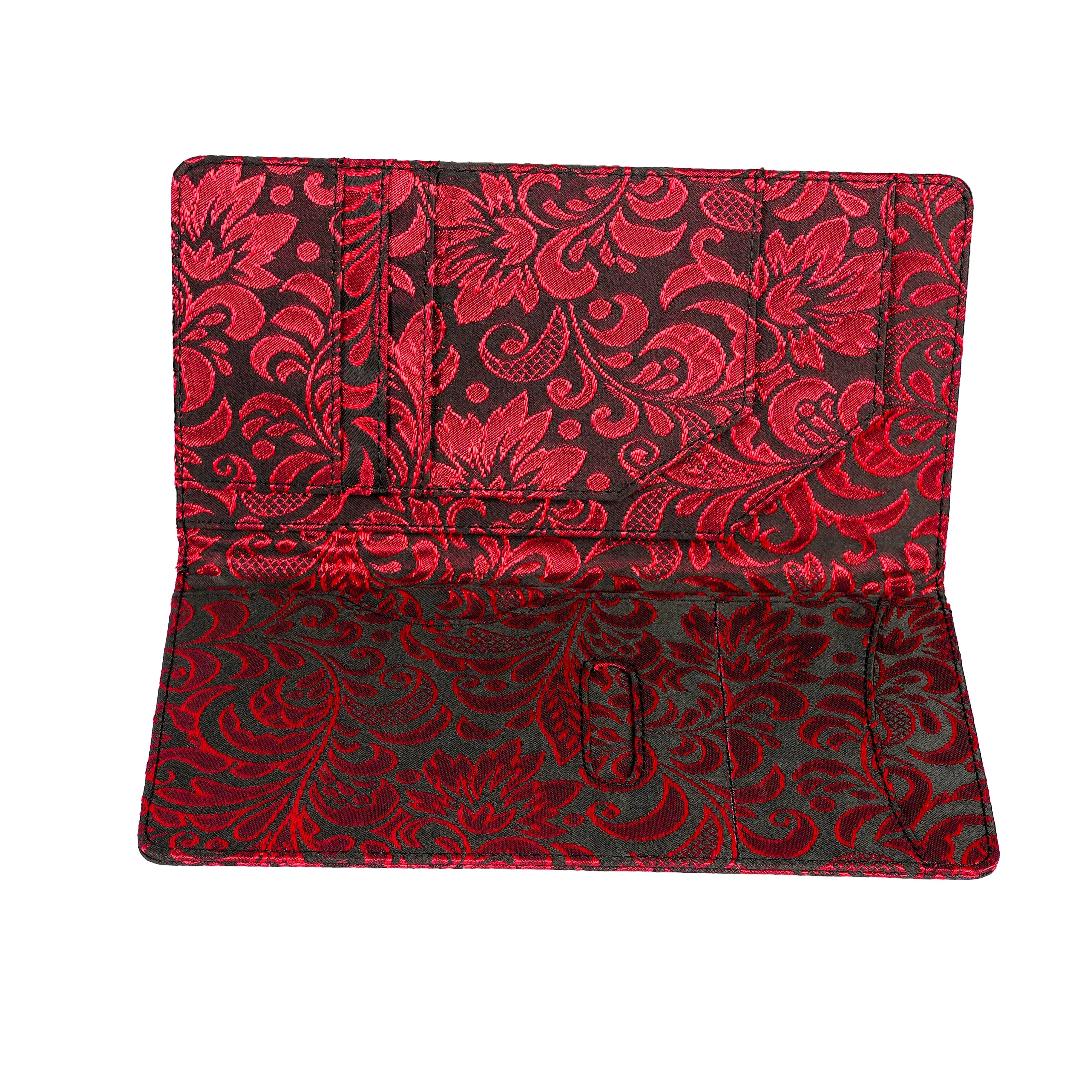 Red Brocade Card holder Wallet