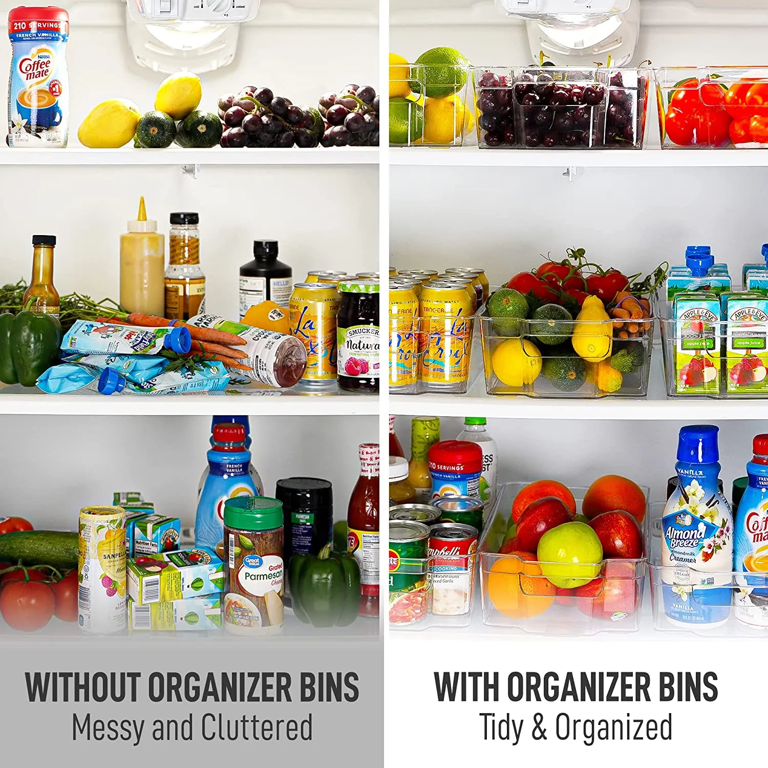 Refrigerator Organizer Bins - Easy Food Storage