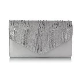 Renee Crystal and Satin Clutch Bag