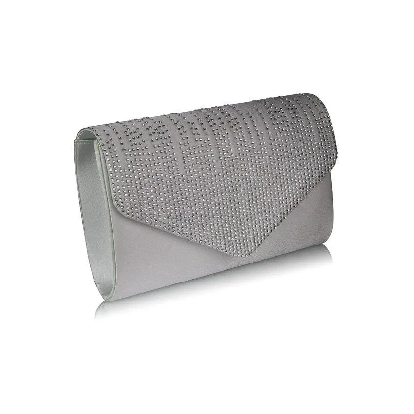 Renee Crystal and Satin Clutch Bag