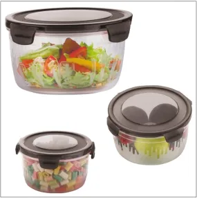 REZEK Airtight Food Storage Container Set of 3- Plastic Clear Plastic Kitchen and Pantry Organization