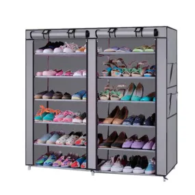 RONSHIN 6 Tier Shoe Rack Shoe Shelf Storage Closet Organizer Cabinet GREY